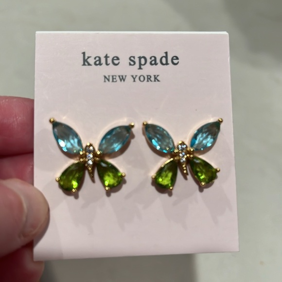 kate spade Gold Tone Butterfly Stud Earrings/NWOT - Picture 7 of 8